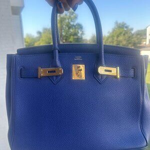 Hermes blue shoulder bag